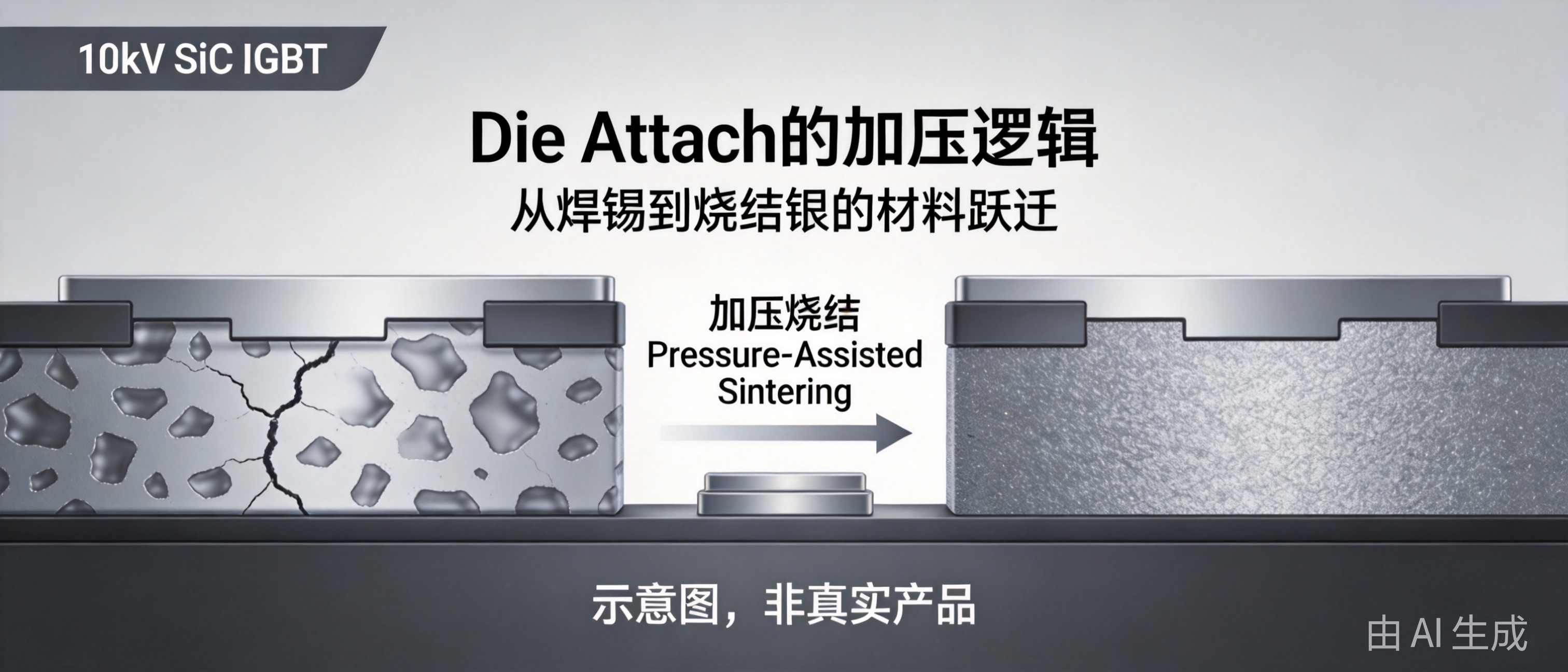 10kV SiC IGBT的Die Attach:烧结银从可选到主流的工艺边界